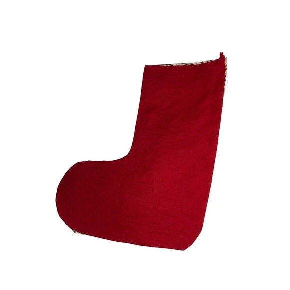 Vintage Needlepoint Christmas Stocking Santa Skiing With Toys Handmade 14” - Picture 2 of 14